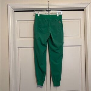 Figs Green Jogger Pants with Pink Drawstring